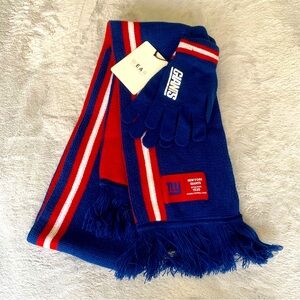 New York Giants Scarf and Glove Set Fan Wear Gear NWT OS Sports Football Unisex